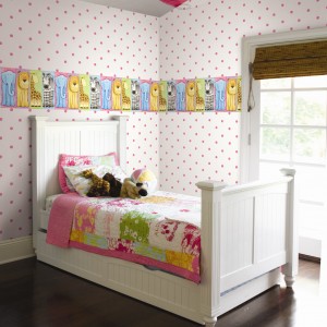 Child's Bedroom with Water Wallpaper